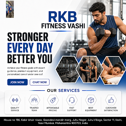 RKB FITNESS VASHI offers a fully equipped gym near me, professional personal training, and relaxi… post image