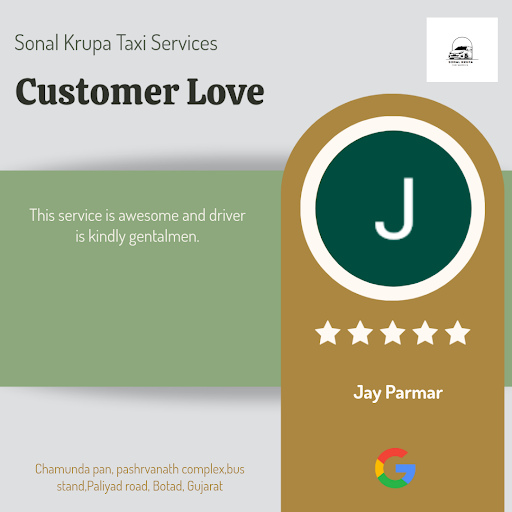 Jay Parmar from Botad raves about his 5-star experience with Sonal Krupa Taxi Services! He loved… post image