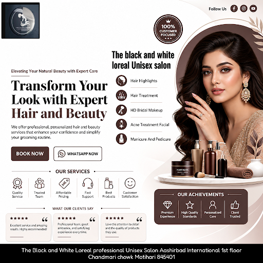 Experience expert manicure and pedicure services at The Black and White Loreal Unisex Salon, comp…