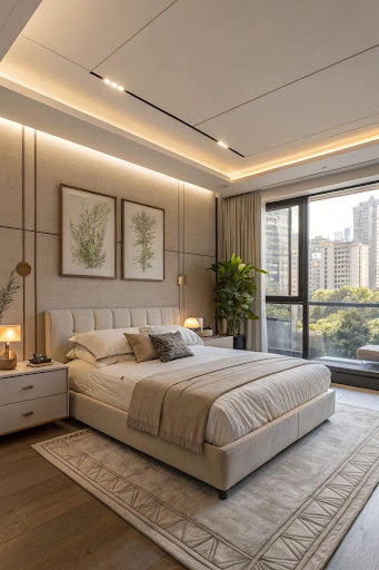 Wood Cushion bed with side table post image