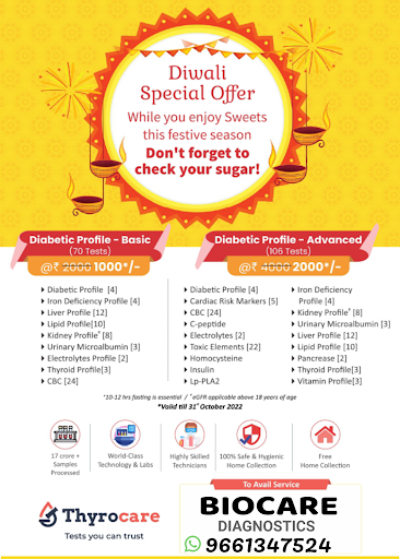 Diwali Special Offer (while you enjoy sweets this festive season) @Free Home collection 💉🔬 post image