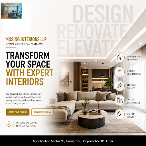 Musing Interiors LLP offers expert interior construction, office renovation, and home renovation… post image