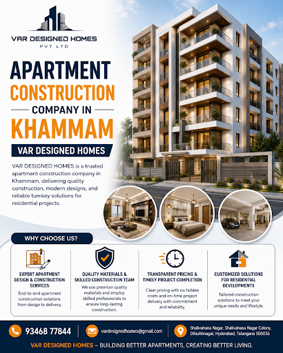 Best Apartment Construction Company in Khammam | Premium Residential Building Solutions post image
