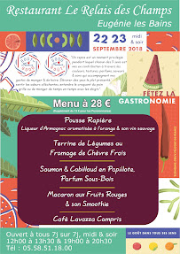 Menu Hôtel Restaurant Le Relais des Champs Page 3