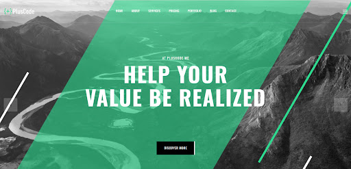 PlusCode Website Design - Visual