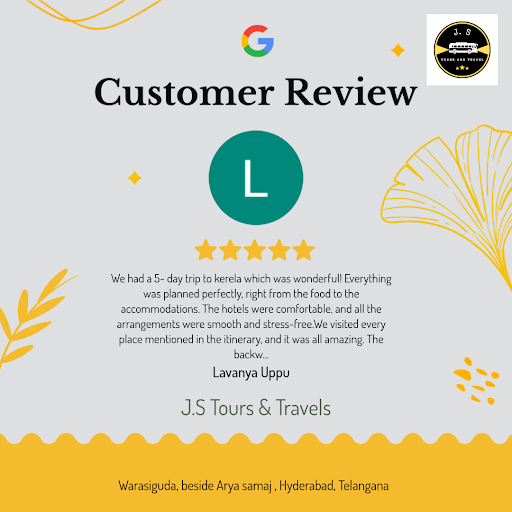 Lavanya, a thrilled customer from Hyderabad, gives a 5-star rating to J.S Tours & Travels, the to… post image