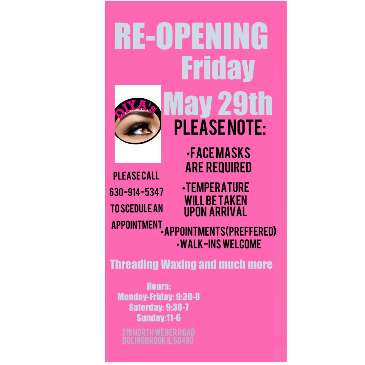 Diya's Threading & Waxing Salon Hair Removal Service in Bolingbrook