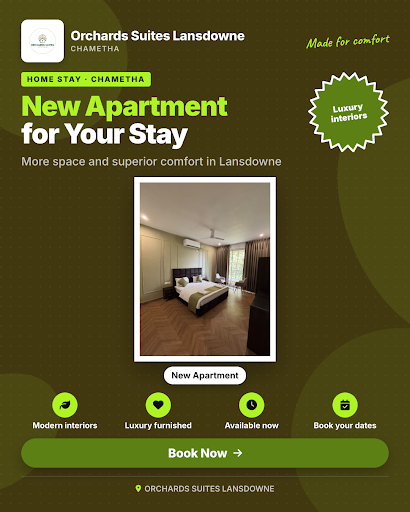 Experience the comfort of an Independent Luxury Apartment at Orchards Suites Lansdowne, Chametha.… post image