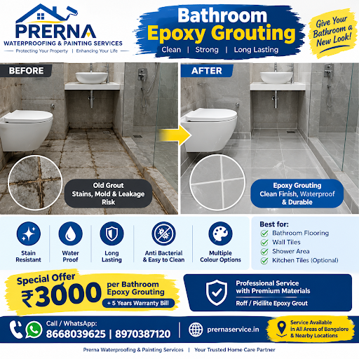 Bathroom Tile Epoxy Grouting Service in Bangalore

Old or damaged grout between 