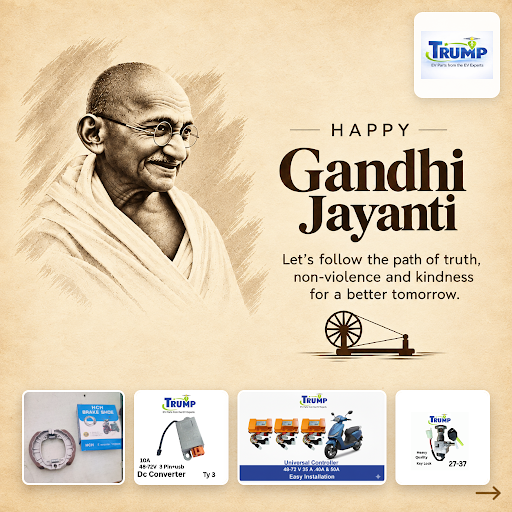 Celebrating Gandhi Jayanti with gratitude and respect. At Trump EV, we support sustainable mobili… post image