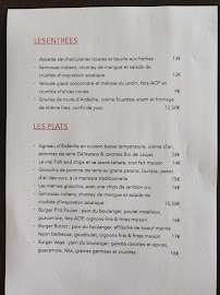 Menu Le Point d'Orgues Page 1