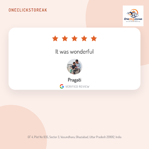 Pragati's exceptional experience at oneclickstoreak in Ghaziabad! She loved the ready-to-wear sar…