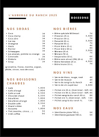 Menu L'Auberge du Ranch Page 2