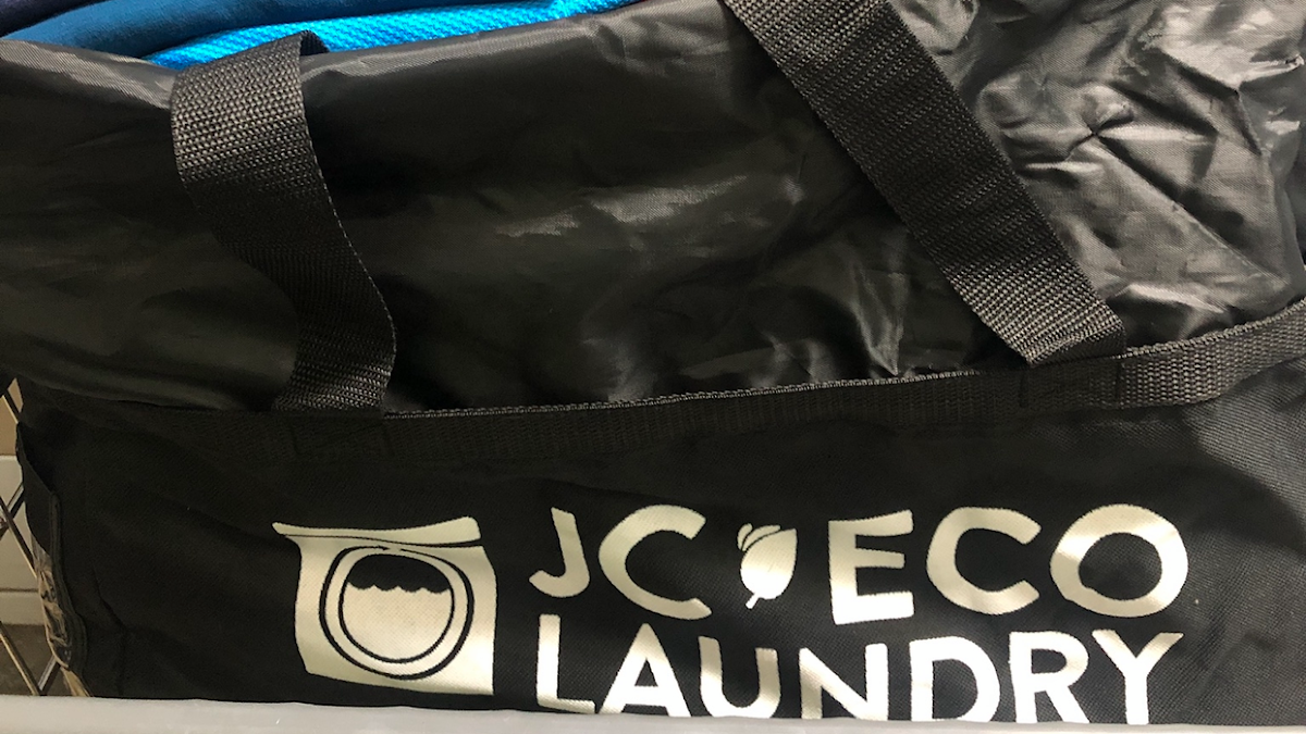 JC Eco Laundry storefront and entrance in Jersey City