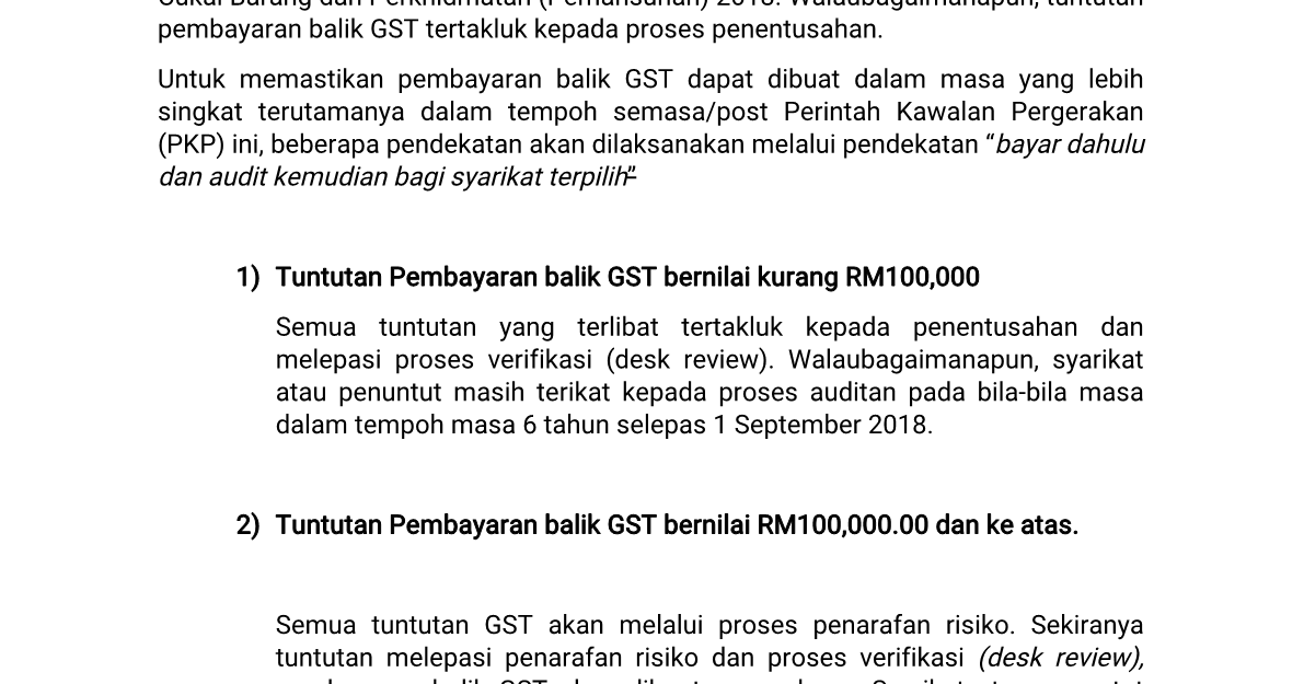 Akta Cukai Barang Dan Perkhidmatan (pemansuhan) 2018 Pdf  agensikhid