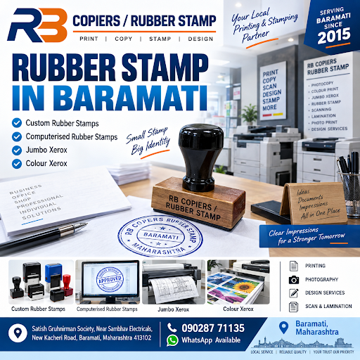 Welcome to RB COPIERS / RUBBER STAMP – Rubber Stamp in Baramati. 
