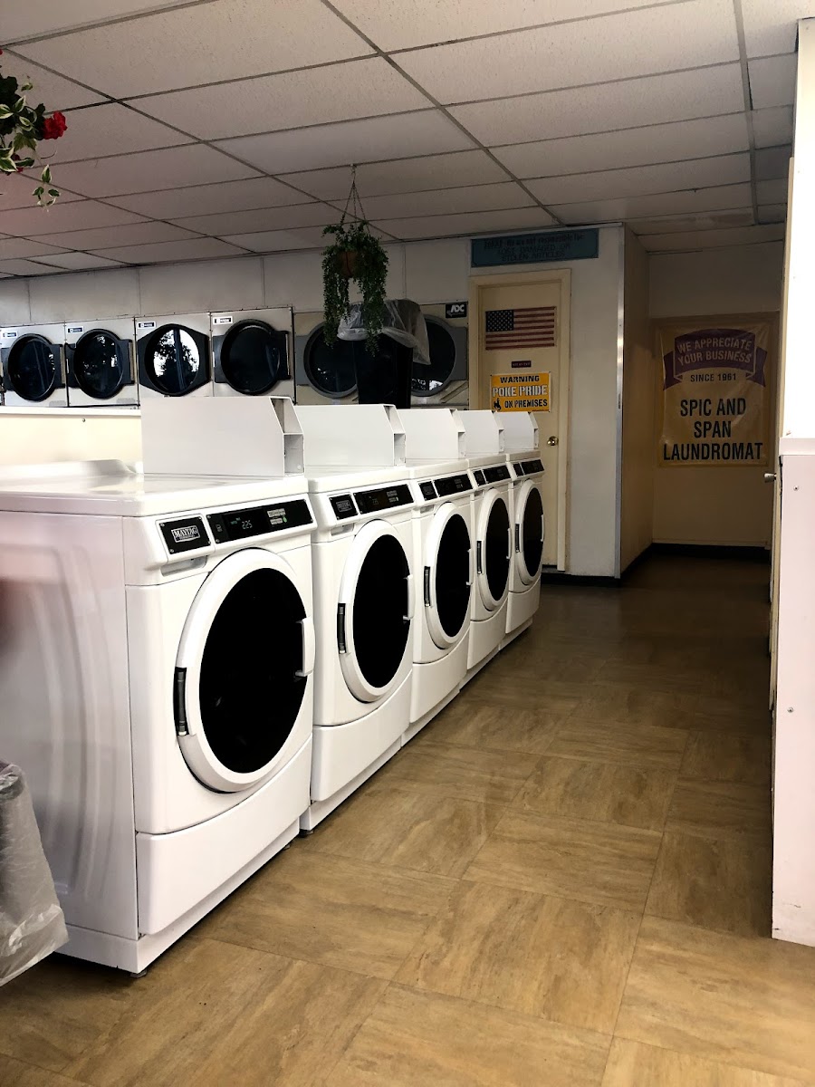 Clean laundry equipment at Spic and Span Laundromat in Laramie, WY