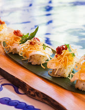 Tempura de Gambas Rojas Con Chile Dulce Y Tobikko Rojo
