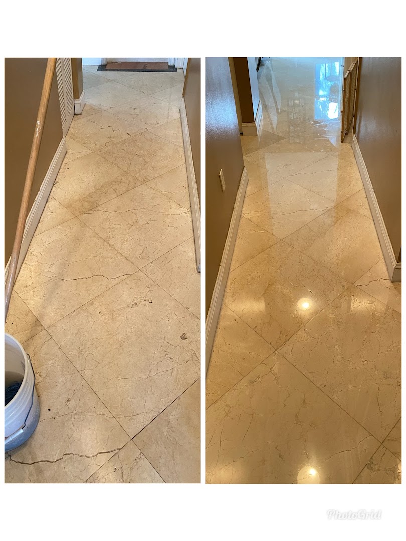 Marble floor polishing and stain removal in a Fort Lauderdale home — Stone Pros stone restoration in Fort Lauderdale