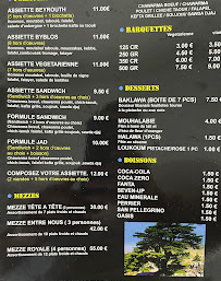 Menu Chez Jad - libanais Page 1