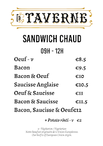 Menu La Taverne Bar & Restaurant Page 4