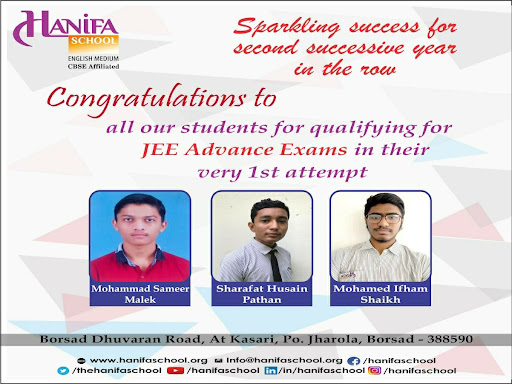 Congratulations to the students if #Hanifa School for qualifying #JEE advance post image