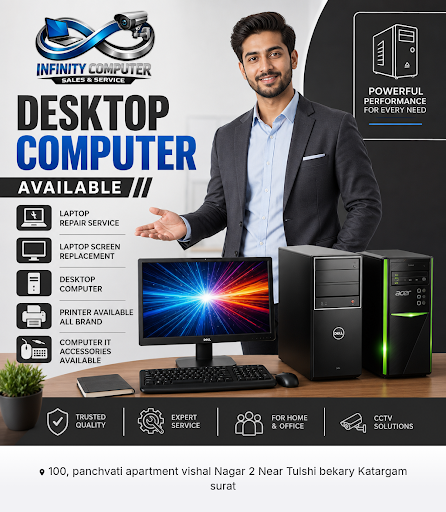Experience the best computer for business with Infinity Computer & CCTV camera. Our desktop compu…