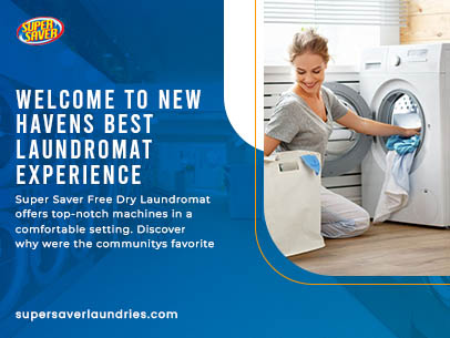 Clean laundry equipment at Super Saver Free Dry Laundromat in New Haven, CT