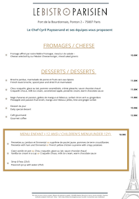 Menu Le Bistro Parisien Page 2
