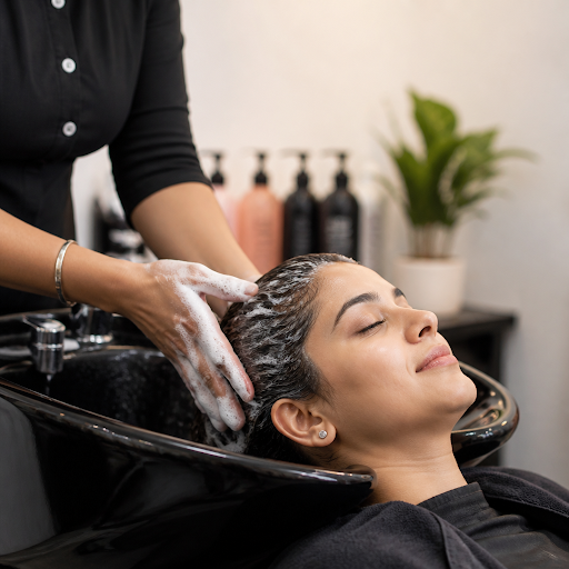 Give your hair the pampering it deserves with a relaxing hair wash and stylish finish at Panchali… post image