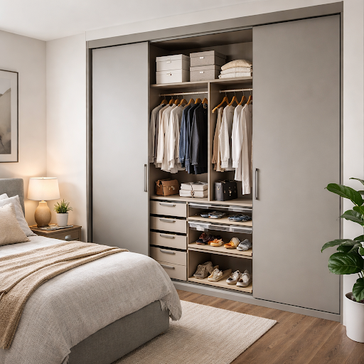 Looking for smart ways to maximise storage in a compact bedroom? Maya interior solution in Indira…