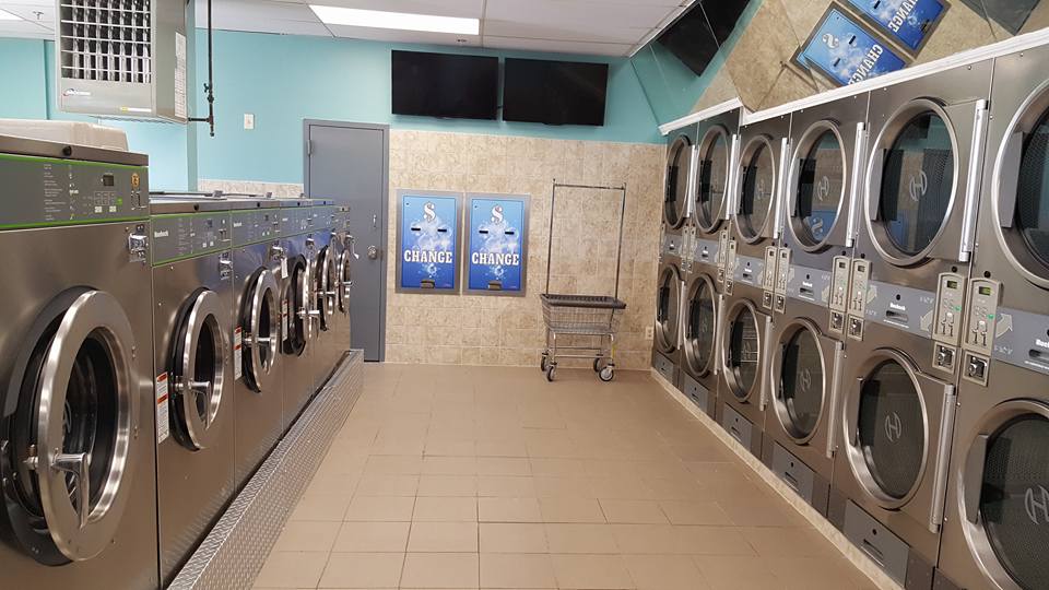 Clean laundry equipment at The Best Around Laundromat in Babylon, NY