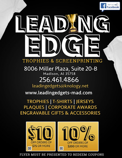 Leading Edge Trophies, Screen Printing & Embroidery