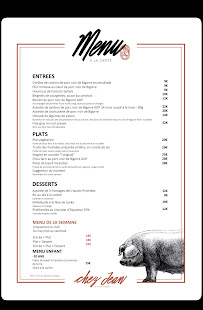 Menu Chez Jean la métairie Dupont Page 1