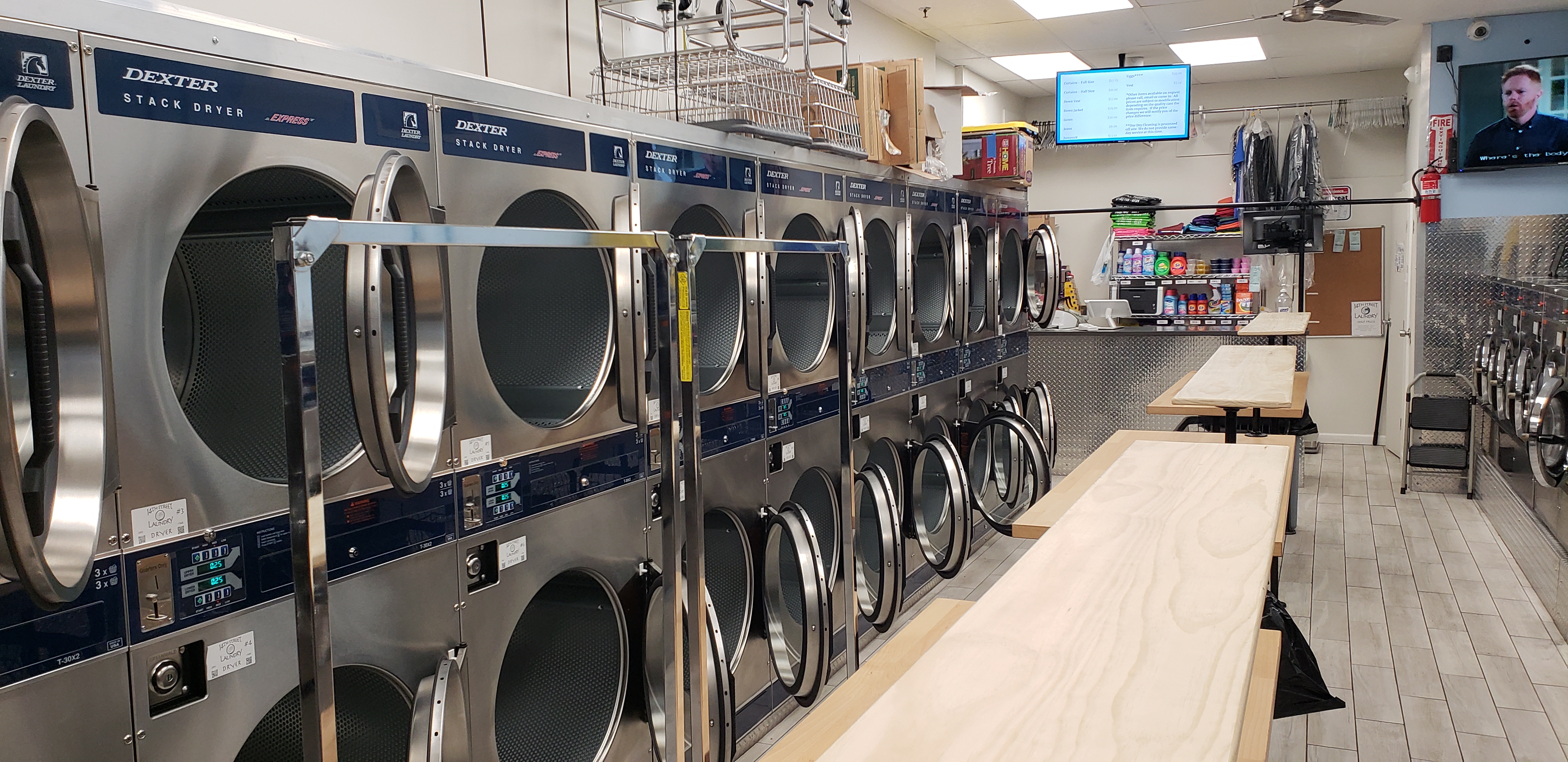 14th Laundry storefront and entrance in Long Island City