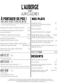 Menu L' Auberge des Arcades Page 3