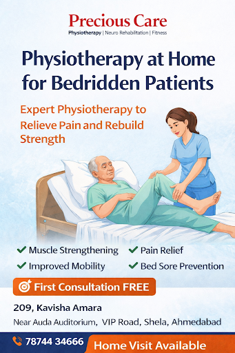 Physiotherapy at home for bedridden patients focuses on improving mobility, preventing complicati… post image