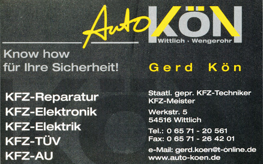 Auto-Kön staatl. gepr. KFZ-Techniker KFZ-Meister - Thumbnail