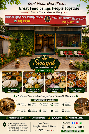🌿 Welcome to Swagat Family Restaurant Pure Veg – The Best Pure Veg Restaurant in Chowdapur! 🌿 post image