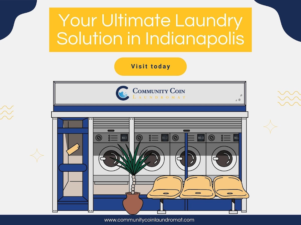 Community Coin Laundromat storefront and entrance in Indianapolis