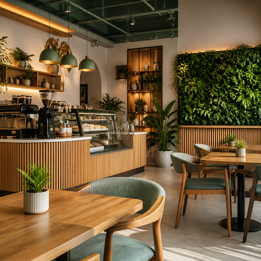 Give your cafe a modern, Instagram-worthy interior that tells your brand story the moment custome…