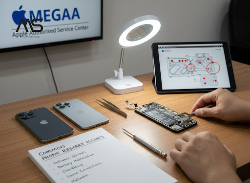 Is your iPhone restarting on its own at the worst possible time? At MEGAA SERVICE, Apple Authoris…