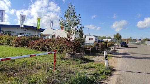 Wohnmobilstellplatz Ansbach, mit V+E Logo