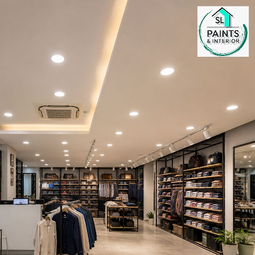 Give your shop a modern, welcoming look with a well-planned false ceiling from SL PAINTS & INTERI… post image