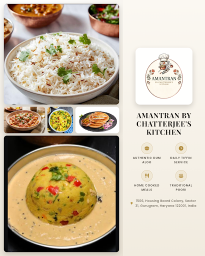AMANTRAN BY CHATTERJEE'S KITCHEN offers delicious Dum Aloo and daily tiffin service. Find a relia… post image