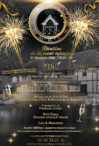 Menu Le Domaine du Clos du Phare Page 1