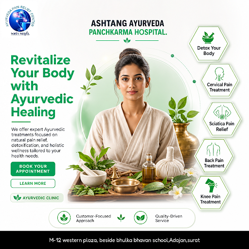 Ashtang Ayurveda Panchkarma Hospital offers expert Ayurvedic treatments for detox, cervical, scia… post image