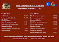 Menu Bar et Restaurant Le Chabrot - Restauration traditionnelle sur place et plats à emporter Page 1