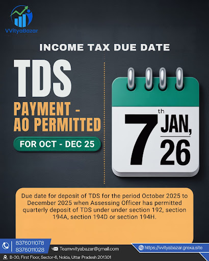 TDS Payment Due Date — AO Permitted (Quarterly Basis)