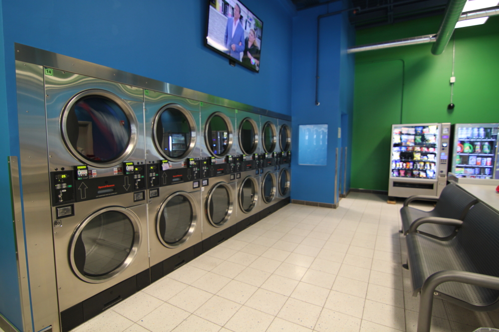 Self-service laundry at Suds Up Laundromat, Worcester, MA